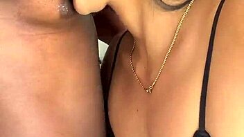 Cute girl sucks and licks nipples non-stop in amateur couple