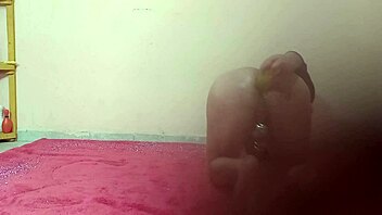 Cucumber inside ass, do you love stretching that gaping hole with food for anal ladyboy shemale action?