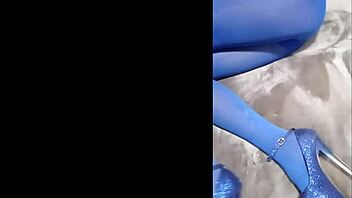 milf with perfect body struts in pantyhose and eight inch heels showing off big ass and tits