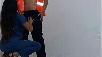 employee gets seduced by hospital nurse then puts on condom to fuck her standing like a slut in office hallways