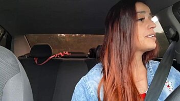 I Feel So Kinky Masturbating In The Car, Then Giving Redhead Blowjob With Dirty Talk And Creampie Finish!