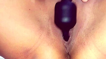 bluee suggests solo masturbation craving hard squirt cum in mouth with close up colombian brunette beauty