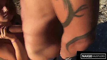 Amazing latina takes a hard fuck on the sandy beach in miami with her curvy body