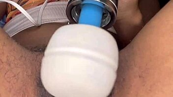 Exclamatory raw horny slut edges her ebony hairy pussy with tongue close up!