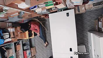 ebony teen gets fucked by security guy's big cock on hidden cam 😈