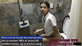 in this roleplay, aria nicole undergoes a rectal exam that's just a formality, complete with anal fingering and spreading.