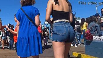 Look at this candid big ass in tight shorts jeans!