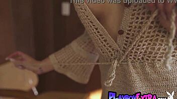 Why Does Classy Big-Titted Milf Renee Olstead Strip And Tease On Her Guitar?