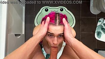 What happens when she gets stuck in the washing machine and craves doggystyle pounding from a monster cock?