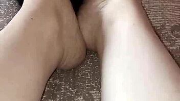 dark-haired gretala contrasts her sensual moves by rubbing thong against bare feet in alternative ebony style