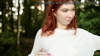 Whoa, how does teen redhead Mia hit such a wild orgasm fingering beside the lake?