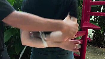 Beauty from the park, are you ready to get tangled up in bondage and tickling outdoors?