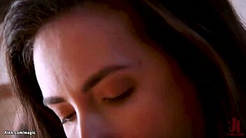 Brunette babes fucked in bondage domination roleplay with choking 😈