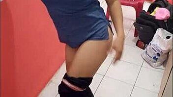 hey, check out this sexy nurse flashing her ass in the hospital corridor on christmas eve while waiting for her boyfriend to come over