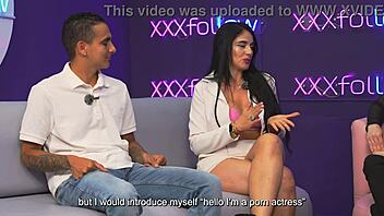 Colombian milf Estella Osorio connects with shy guy in XXXFollow sessions podcast featuring Dani Ortiz