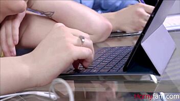 Taylor Blake rides her nerdy friend's cock in naughty fantasy fun.