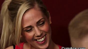 Why does this frisky honey swallow every drop of cum load on her face like that?