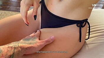 Hey, check out this athletic redhead enjoying a garden roleplay scene