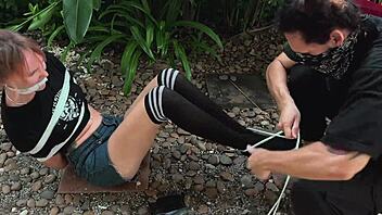 Beauty from the park, are you ready to get tangled up in bondage and tickling outdoors?