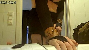 tex willer preps with heels and lingerie for huge cock toy fuck