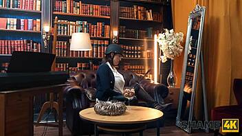 Will this kinky cowgirl get caught by her student during intense masturbation session