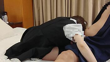 Will This Cute Japanese Maid in Fishnets Get Bent Over for Wet Creampie Action