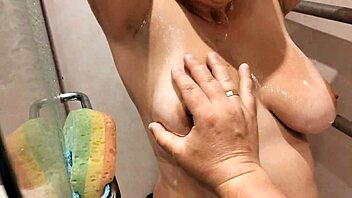 Let Me Touch Her Perfect Natural Tits And Ass In The Shower While Groping