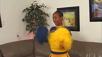Come on, ebony cheerleader, bend over for that deep doggystyle pounding and facial cumshot in uniform!