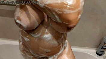 Let Me Touch Her Perfect Natural Tits And Ass In The Shower While Groping