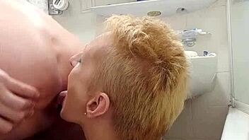 German milf prostitute Sandra engages in rimming ass licking before intense facefuck session