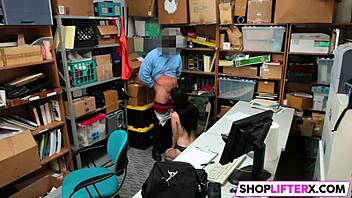 Amateur Teen Caught Swiping Gets Punished with Monster Cock in Office Blowjob