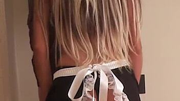 So this good maid candie cross drops to her knees as a great polish blonde slut in cosplay, polishing cock with deepthroat blowjob.