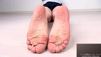 Imagine The Contrast Of Armpit And Feet Fetish Play In This Japanese Handjob Video