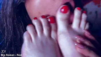 Playful Rotten Venus tickles perfect feet of bound Bia – so hot! 😈👣