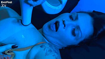 Hey can you believe how she expertly handles that footjob with her toes sucking and choking?