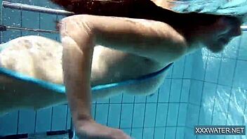 is this hot hungarian teen 18+ petra diving into tight pussy underwater fun?