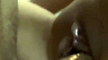 Latina woman surprises man in the bathroom for a close encounter.