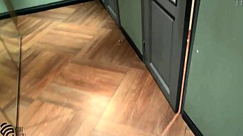 horny brunette slut jerks off in nightclub toilet solo