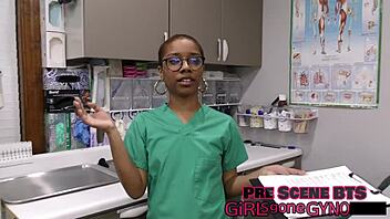 in this roleplay, aria nicole undergoes a rectal exam that's just a formality, complete with anal fingering and spreading.