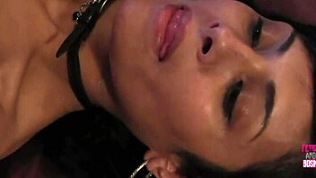 Three fuckable lesbian girls spank each other in heels and stockings then play with strapon