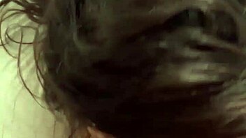 in a homemade setting the woman strips to display her large backside then engages with her partner in various positions ending with a finish