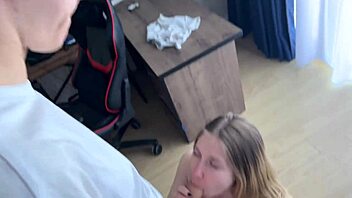 In a steamy lesson, a muscular man guides a young student through intense anal and squirting techniques with his girlfriend