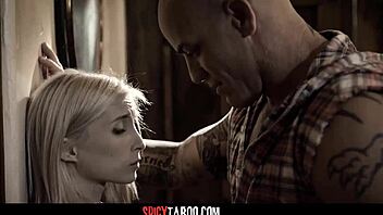 Pervy Guy Rough Fucks His Blonde Teen In Doggystyle Action