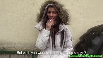 Hey, I picked up this hot Euro babe at the gym and she got a cumshot!