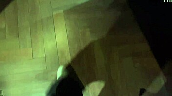 horny brunette slut jerks off in nightclub toilet solo