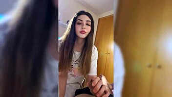 Horny petite neighbor rides cock cowgirl style in homemade pov.