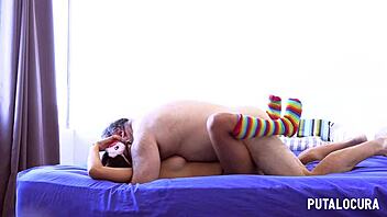 putalocura - chilena camila bow in piggy costume rides and swallows torbe's load