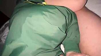 Teasing and flashing, then slurping his cum?