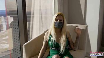 tattooed blonde cindy crawford gets banged in group action. she swallows cum after rimjob and deepthroat.