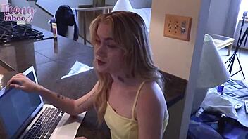 Cheating Babysitter Sage Fox Tempts With Wet Pussy And Big Tits For Deepthroat Blowjob And Cowgirl Ride